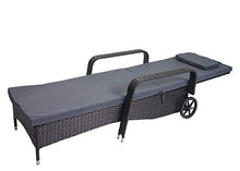 Mendler Lettino Regolabile da Esterno Carrara Alluminio polyrattan Antracite con Cuscino Grigio