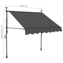 E E-NICES Tenda da Sole Retrattile Manuale con LED 150 cm Antracite