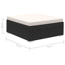 vidaXL Divano da Giardino Set 15 pz in Polirattan Nero Sofa con Cuscini Tavolo