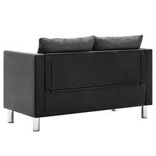FAMIROSA Set Divani in Similpelle 2 pz Nero e Grigio Chiaro-5503