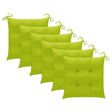 vidaXL Sedie da Giardino Cuscini Verde Brillante 6 pz Massello di Teak