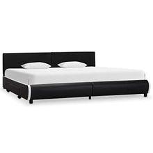SKM Giroletto con Cassetti Nero in Similpelle 180x200 cm