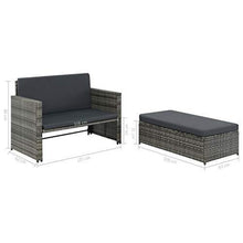 vidaXL Divani da Giardino 5 pz Polyrattan Grigio con Cuscini Arreddi Esterni - Arredi Casa
