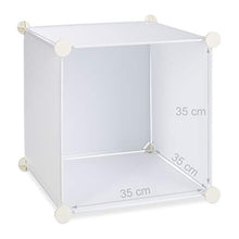 Relaxdays 10021971_49 Cabina Armadio Componibile, Plastica, Guardaroba con 2 Bastoni Appendiabiti e 14 Scomparti, Bianco