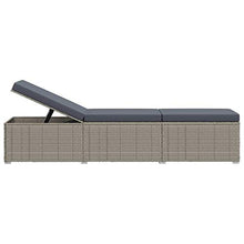 Festnight Lettino Prendisole con Cuscino in Polyrattan Grigio