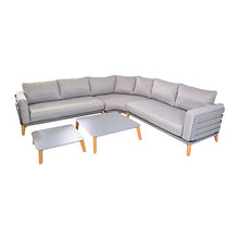 Divano angolare in Alluminio Grigio con Tavolo - Garden Lounge Phora