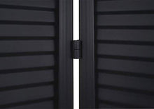 Paravento divisorio separè da Esterno HWC-J14 Metallo 3 Pannelli 200x121cm - Nero