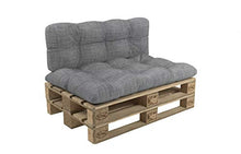 POKAR Set di Cuscini per Europallet Imbottito da 2 Pezzi: 1x Cuscino-Sedile 120x80cm + 1x Cuscino-Schienale 120x40cm, per Divano da Giardino, per Interno ed Esterno, Senza Pallet, Grigio