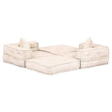 vidaXL Divano Letto Modulare a 2 Posti Comodo Ampio Robusto Resistente Durevole Solido Arredo Camera Mobile Imbottito Decorativo Beige in Tessuto