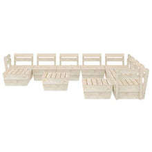 FAMIROSA Set Divani da Giardino su Pallet 11 pz in Legno Abete Impregnato