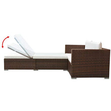 FAMIROSA Set Divani da Giardino 3 pz con Cuscini in Polyrattan Marrone-2747