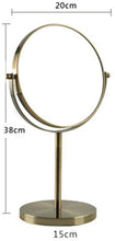 YYF - Specchio portatile da tavolo con specchio rotondo da 20,3 cm, in acciaio inox, base in metallo bronzo