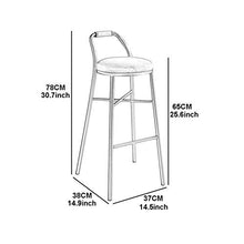 WSDSX Sedia per Sala da Pranzo, Cuscini per braccioli, seggiolone, Sgabello, Sgabello da Bar per Colazione, Bar, bancone, Sgabello da Cucina e Trucco, Sedia in Ferro, 65Cm, 65Cm