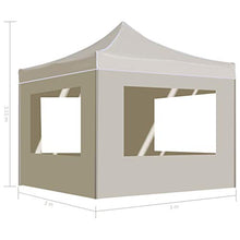 Tidyard Gazebo Professionale Pieghevole (con Pareti),Tende Esterno in Alluminio 3x3m Crema/Bianco 1# 2# 3#