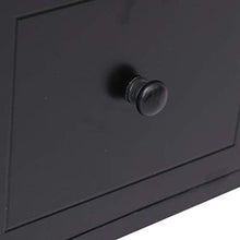 SKM Armadietto con 6 Cassetti Nero 60x30x75cm Legno di Paulownia