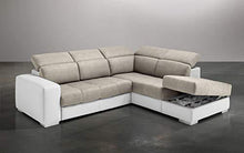 Dafnedesign.Com - Divano angolare 3 posti con penisola e Contenitore - Similpelle Bianca - Dimensioni: cm. 266 x 230 x 94h (Std) - Arredi Casa