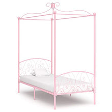 SKM Letto a Baldacchino Rosa in Metallo 100x200 cm