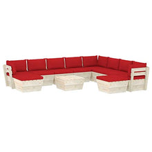 FAMIROSA Set Divani da Giardino su Pallet 11 pz con Cuscini Legno Abete-3690