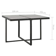 SKM Set da Pranzo da Giardino 5 pz con Cuscini in Polyrattan Nero (49kg)