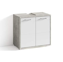 Homexperts LIDO - Mobile sottolavabo in melamina, in calcestruzzo bianco, 60 x 59 x 31,5 cm (L x A x P)