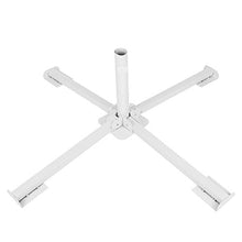 Base portatile bianca per ombrellone a quattro gambe, porta ombrellone, per giardino spiaggia
