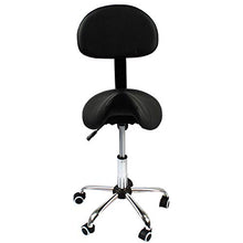 Lowander Sella con schienale – Sgabello da parrucchiere / sedia da ufficio – Sgabello ergonomico – nero