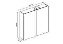 Allibert Armadietto a Specchio Specchio Mobili da Bagno Pre-assemblati Rovere Grigio Replica 80 cm Illuminazione LED