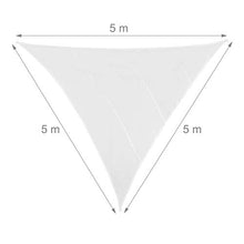 relaxdays, Bianca Tenda a Vela Triangolare, Impermeabile, Anti UV, Corde di Supporto, Terrazza e Giardino, 5x5x5 m, 5 x 5 x 5 m
