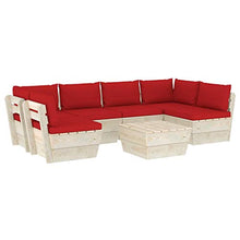 FAMIROSA Set Divani da Giardino su Pallet 7 pz con Cuscini Legno Abete-3594