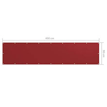 vidaXL Paravento Balcone Rosso 90x400 cm in Tessuto Oxford