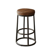 Sgabello da bar in ferro per il tempo libero, sedia da bar in legno massello, sedia da caffè moderna (dimensioni: 45 cm)