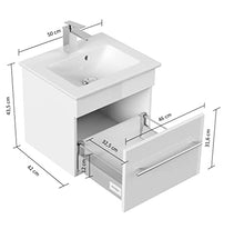 Mobile bagno con lavabo Villeroy & Boch Venticello 50cm antracite venato