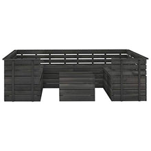 vidaXL Set Divani da Giardino su Pallet 9 pz Legno Pino Grigio Scuro