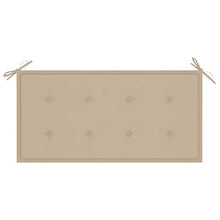 vidaXL Panca da Giardino con Cuscino Beige 112 cm in Legno di Teak