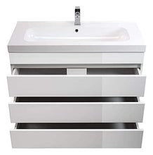 Mobile bagno a terra Talis 100 bianco lucido, 3 cassetti senza maniglie