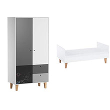 Letto convertibile Vox Concept 70x140 e armadio a 2 ante - nero