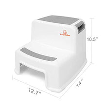 Angelbliss Sgabello a due gradini per bambini,Baby 2 Sgabello da passeggio,Sedile per addestramento per WC,Sgabello da pediera per bambini,cucina,bagno（Grigio Set di due pezzi）