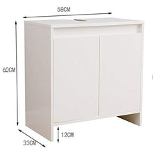 Etnicart - Mobiletto sottolavabo per bagno 58(L) x33x60 armadietto sottolavello cucina in legno con 2 sportelli bianco ottima capienza interna-