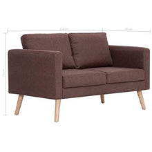 Cikonielf - Divano a 2 posti, design scandinavo, con 2 cuscini per schienale e 2 cuscini per seduta per soggiorno, 116 x 70 x 73 cm, colore: Marrone