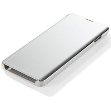 Saceebe Compatibile con Galaxy S10 Custodia pelle Cover a libro Specchio Mirror effect Electroplating Plating Portafoglio Flip Case Custodia in pelle Anteriore e posteriore Bumper Cover,argento