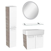 Fackelmann - Set di mobili da bagno, 5 pezzi, modello Lima, da appendere, in ceramica, 60 cm, colore: marrone