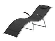 Outsunny Sdraio Chaise Longue Pieghevole da Giardino Acciaio e Textilene 172x62x66cm Nero