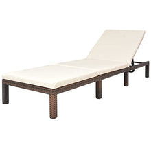 vidaXL Lettino Prendisole Regolabile con Cuscino in Polyrattan Marrone Sdraio