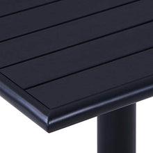 BIGTO - Tavolo da pranzo da giardino, in metallo, plastica, colore: nero, 80 x 80 x 75 cm