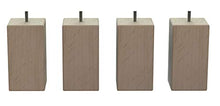 MEGALUXFRANCE - Set di 4 piedi per letto, mobili, quadrati in faggio massiccio, 80 x 80 x 150 mm