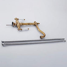 Faucet-4456 360 Rubinetto Girevole della Cucina, Rubinetto Tradizionale della Cucina del Doppio della Porcellana Dell'ottone Antico, Rubinetto della Doppia in Ottone Solido della Leva