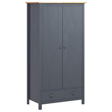 FAMIROSA Armadio a 2 Ante Hill Range Grigio 89x50x170cm Massello di Pino