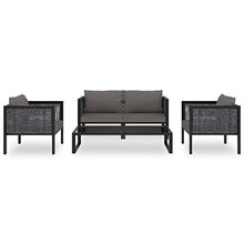 SKM Set Divani da Giardino 5 pz con Cuscini in Polyrattan Antracite