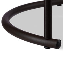 Relaxdays Tavolini Set 2 Pezzi, Tavolinetti Rotondi, Acciaio, Marrone/Nero, H X D: 50 x 50 cm