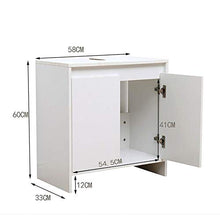 Etnicart - Mobiletto sottolavabo per bagno 58(L) x33x60 armadietto sottolavello cucina in legno con 2 sportelli bianco ottima capienza interna-